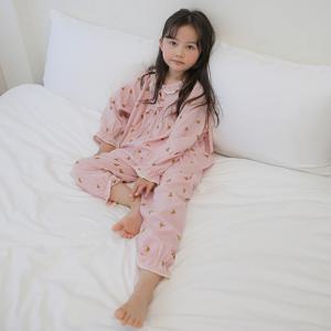 SLS5906 여아 한국산 폴리 나염 잠옷 파자마 세트