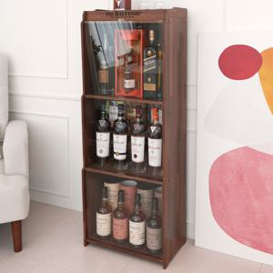 NEW 3단 클래식 멀바우 원목 위스키장식장 /미니바 양주진열장 LED조명