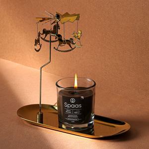 글라스 향초 125 g 회전 캔들 홀더 세트 (미니 라이터, 쇼핑백)