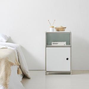 미드센츄리 협탁 모듈 철제 침실 가구 침대 옆 협탁 선반 미니 3단 400