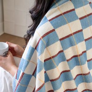 레이크체크 포그니 블랭킷 극세사 무릎 차박 양면 담요 3size