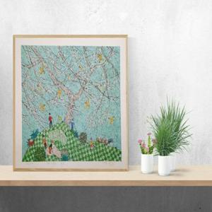 이왈종 한정판 판화 - 제주 생활의 중도 골프장 거실 사업장 힐링 인테리어 그림액자