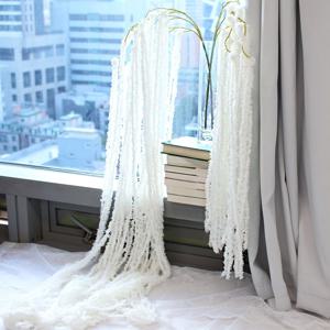 화이트 패브릭 줄맨드라미 조화 가지(2가지 타입) 가루떨어짐없는 카페 감성 인테리어 소품