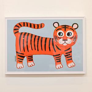 풍수 TINY TIGER 호랑이 동물 일러스트 아트포스터 (073)