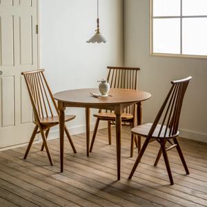 레베카 원형 원목 테이블 식탁세트03 (메이의자3개)