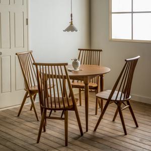레베카 원형 원목 테이블 식탁세트04 (메이의자4개)