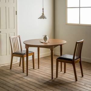 레베카 원형 원목 테이블 식탁세트06 (로사의자2개)