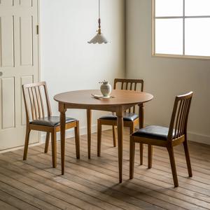레베카 원형 원목 테이블 식탁세트07 (로사의자3개)