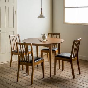 레베카 원형 원목 테이블 식탁세트08 (로사의자4개)