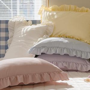 먼지없이 부드러운 크리미 2겹 프릴 베개커버 50x70