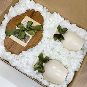 우드트레이1P+와인잔1P 선물세트 집들이 결혼 선물