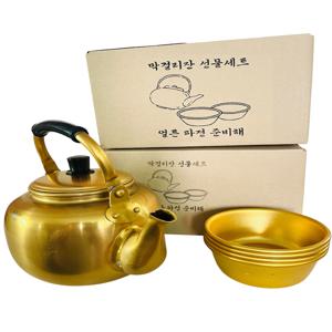 레트로 국산 양은 막걸리잔 주전자 동동주잔 선물세트