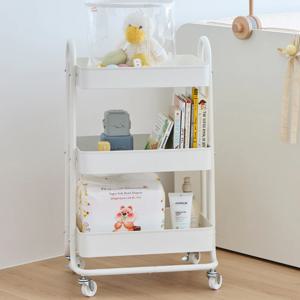 부드러운 핸들링! 재크 플러스 3단 수납 이동식 수납선반 철제 트롤리 (플러스/와이드)