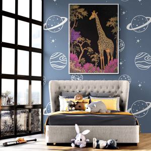 별빛 아래 기린 그림 알루미늄액자 동물 거실 포스터 카페 원룸 벽 인테리어 액자