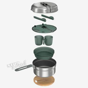 데카트론 퀘차 스테인리스 논스틱 캠핑 코펠세트 500 2인용 15피스 QUECHUA STA