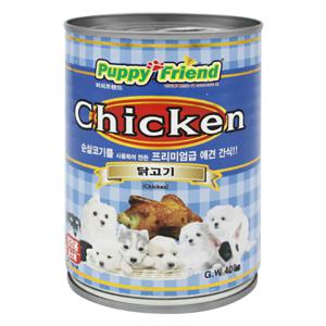 퍼피프랜드 대용량 대형견 강아지통조림 강아지캔 애견간식 닭고기 400g