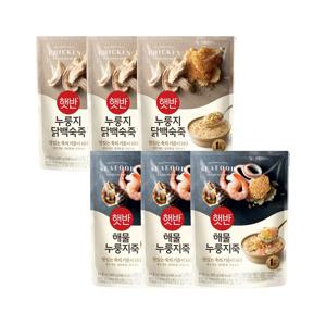 햇반죽 누룽지닭백숙죽 420g x3개+해물누룽지죽 420g x3개