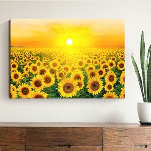 돈들어오는 거실 현관 인테리어 그림 개업 선물 액자_황금빛 돈벼락 해바라기