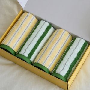 선염 프리마 세면타올 40수 200g 4장 그린 옐로우 선물세트