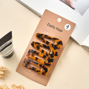 호피 블랭크 집게핀 4개 세트