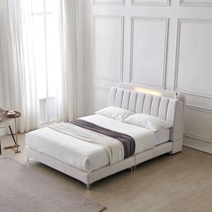 비엘라 코모도 원단 호텔 LED 침대 프레임 K + 본넬양면 매트리스 Q