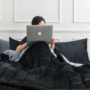 꿀잠 리버서블 극세사 차렵이불 SS/Q 이불 패드 베개커버 카페트