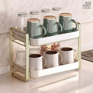 무타공 2단 미니 식기건조대 주방 기둥식 정리대 물빠짐 트레이 설거지 선반 슬림 컵선반