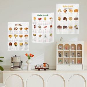 2026년 디저트 패브릭 달력 3종 벽걸이 캘린더 인테리어 가리개 벽꾸미기