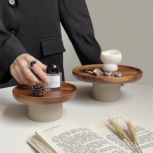 [해외] 미드센츄리 모던 우드 악세사리 트레이 과일 트레이 케이크스탠드 2size