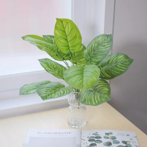 인조식물 조화 칼라데아 12잎 부쉬 실내 인테리어 장식 조경용