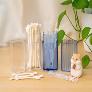 휴대용 면봉 일회용 인공 눈물 케이스 여행용 투명 면봉 치실 머리끈 통 휴대용 다용도