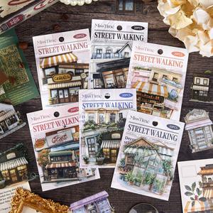 풍경 빈티지 조각 스티커 수채화 감성 일러스트 PET 다꾸스티커