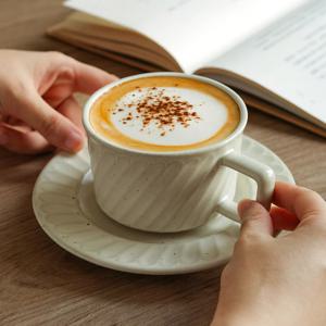 빈티지 카페라떼잔 컵앤소서 커피잔세트 카푸치노잔 티스푼 세트