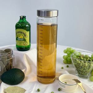 미르 내열유리 눈금유리병 1000ml 4P 보리차 가족물병 보관