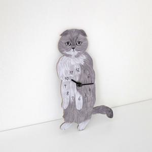 스코티시 폴드 고양이 벽시계 무소음 인테리어 시계 003