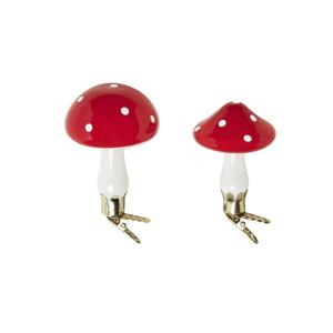 빈테르핀트 크리스마스 트리장식 유리 머쉬룸 2p