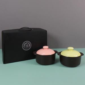 미니 파스텔 직화 뚝배기 400ml, 핑크 + 애플그린