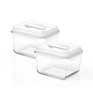 클래식 핸디 유리 밀폐용기 3.7L 2조 세트(화이트)