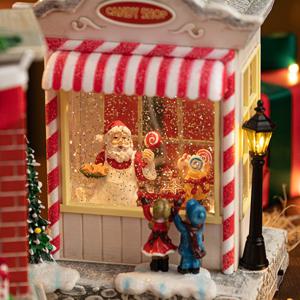 크리스마스 산타 사탕가게 오르골 23cm
