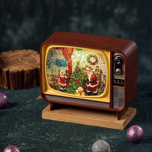 크리스마스 산타 텔레비전 워터볼 오르골 17cm