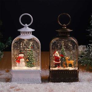 크리스마스 씬 프레임 램프 워터볼 오르골 20cm 2type
