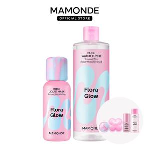 플로라 글로우 로즈 리퀴드 마스크 80ml + 로즈 워터 토너 500ml