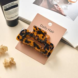 호피 사각집게핀 1개