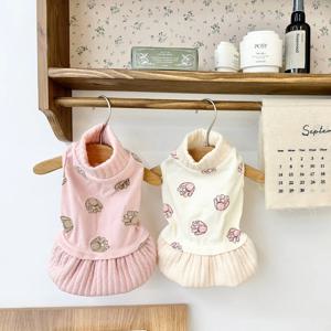 강아지 원피스 바니 니트 목폴라 스커트 가을겨울 강아지옷 XS