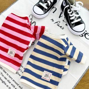 강아지티셔츠 레이어드 단가라 긴소매 가을옷 데일리 이너티 XS