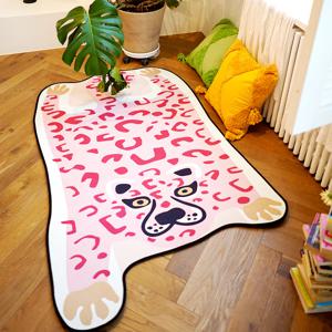 핑크 표범 소프트 크리스탈 러그 80x160