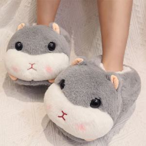 귀여운 털실내화 겨울 보온 사무실 털 슬리퍼 층간소음 거실화 초등학생 퍼 햄스터 강아지