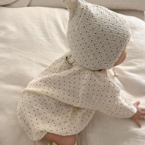 Baby. J 도트 요루면 아기 바디수트 보넷 세트 2color, 2size