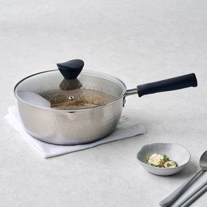 매일쓰는 블랙핸들 스텐 함마톤 편수냄비 22cm 뚜껑포함
