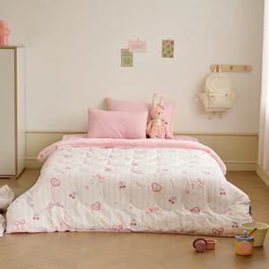마미허그 소프트워싱 스윗버니 극세사 차렵이불 150x200 핑크